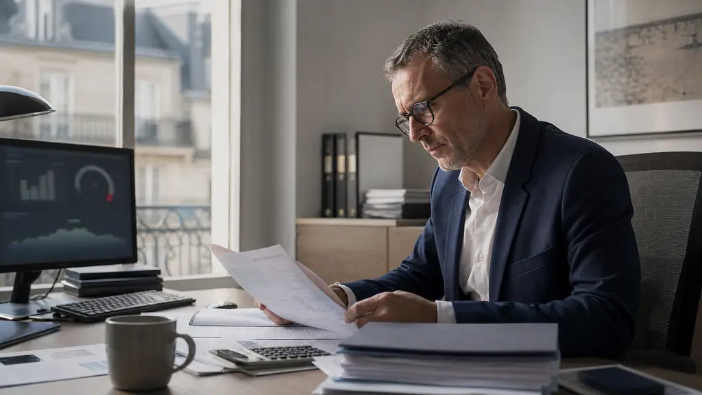 finance manager reviewing delayed payout requests beside a cash flow spreadsheet and a nearly empty reserve account dashboard, editorial office photography, no text, no logo