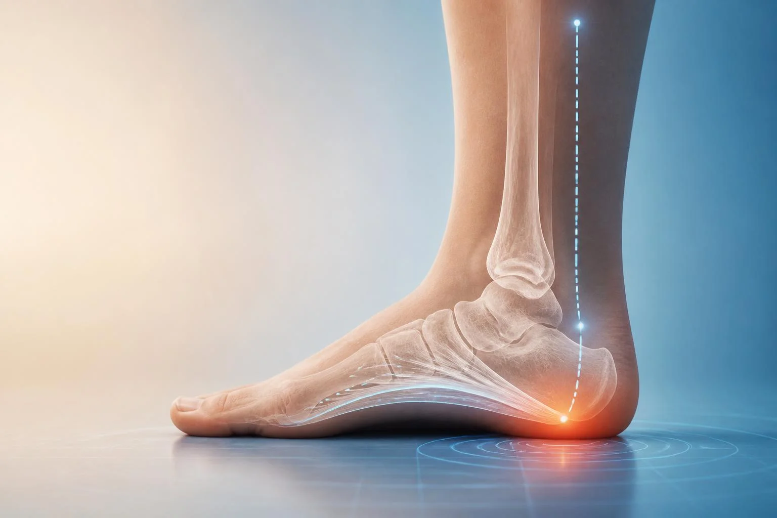 Surpoids et pieds douloureux : fasciite plantaire, pied plat acquis et posture compensée