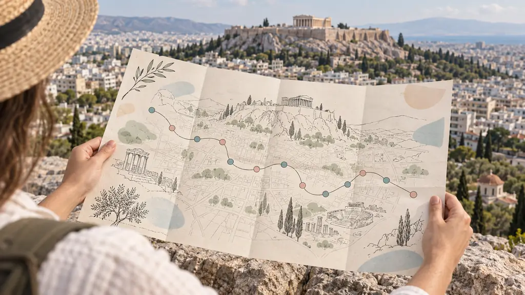 Carte Athènes : 12 repères pour visiter sans détour