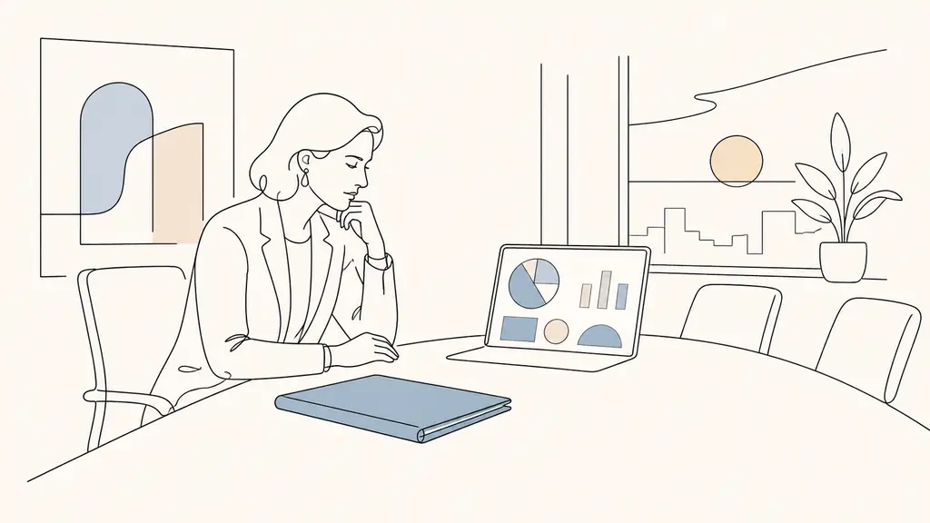 Editorial photograph of an HR director in a late meeting room reviewing a confidential closed employee file beside an abstract payroll dashboard while preparing for a CSE discussion, no visible text or logos